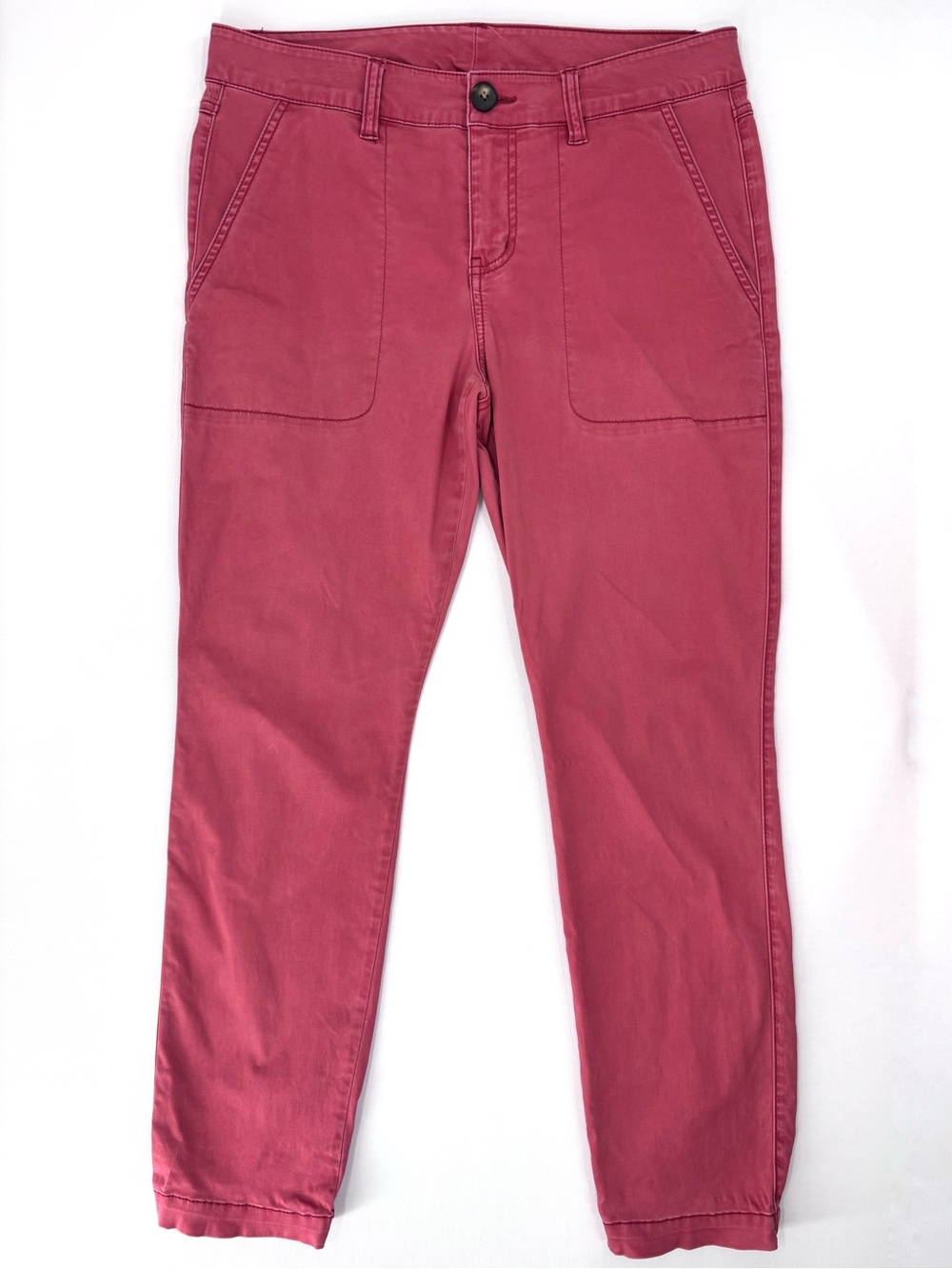 Cabi Hutton Jogger #5178 Nantucket Red Mid-Rise Stretch Twill Ankle Pants, 8